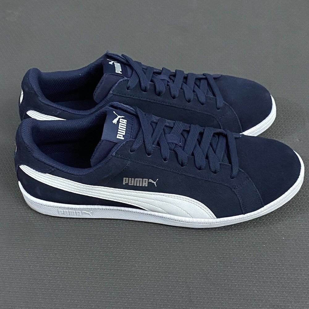 Puma Suede Smash V2 370205 02 Mens Blue White Casual Shoes Sneakers Street Sz 11